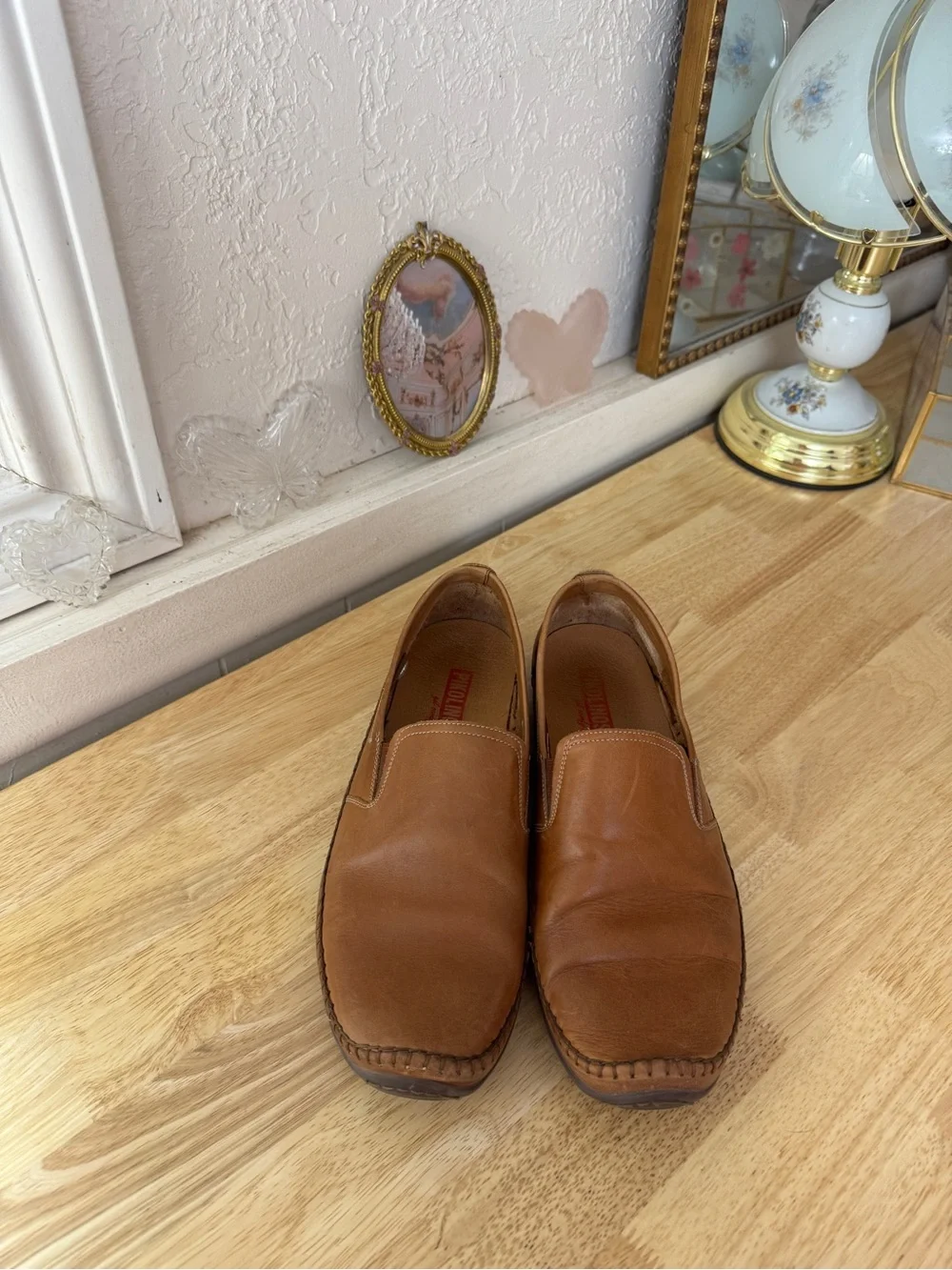 Pikolinos Brown Leather Slip-On Loafers Comfort Shoes EU 43 Classic Casual
